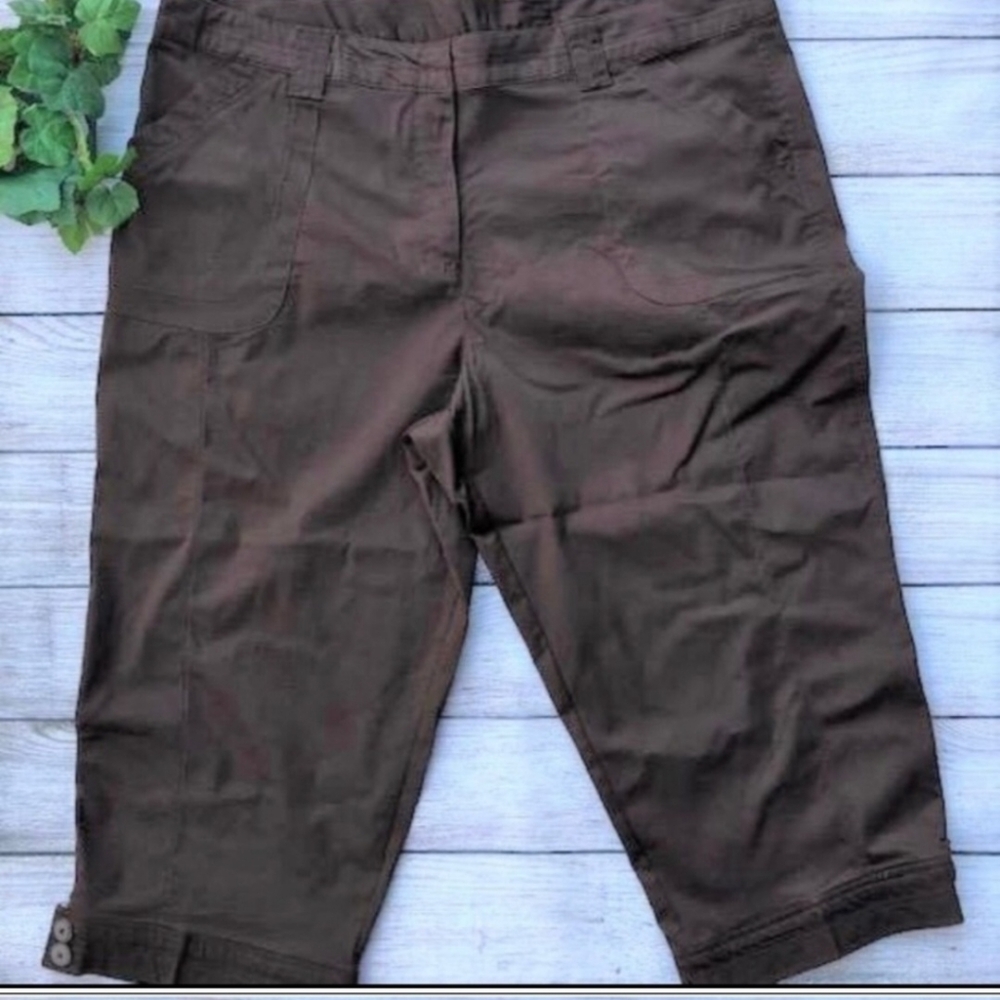 Just My Size Capris Black, Tan, Brown And Denim